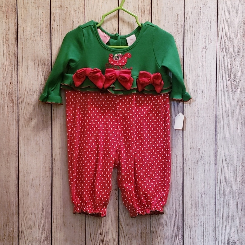 Vintage holiday outfit for baby girl 6m